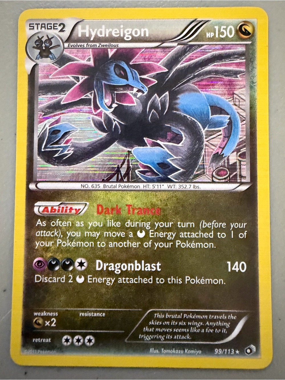 Pokémon TCG Hydreigon 99/113 Legendary Treasures Holo Rare 2013